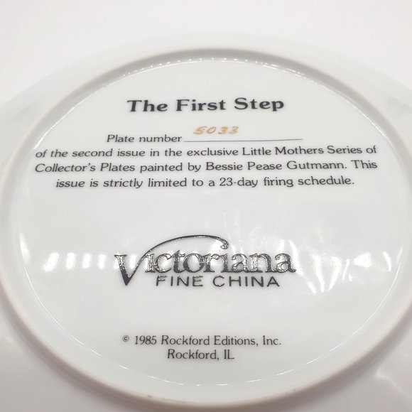 The First Step Collector Plate By Bessie Pease Cutmann #2 Little Mother Series - Picture 8 of 8
